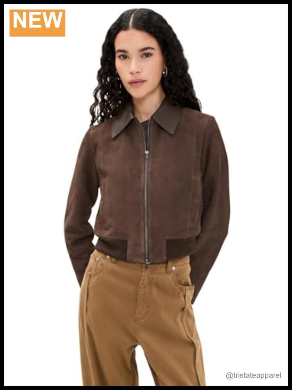 Women's Suede Shrunken Bomber Jacket